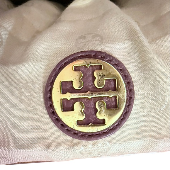 Tory Burch Amanda Aubergine Purple Hobo Handbag - Picture 11 of 14